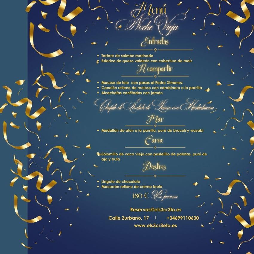 New Year's Eve Menu at S3CR3TO