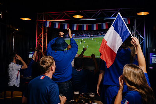 Des matchs de foot sur écrans géants