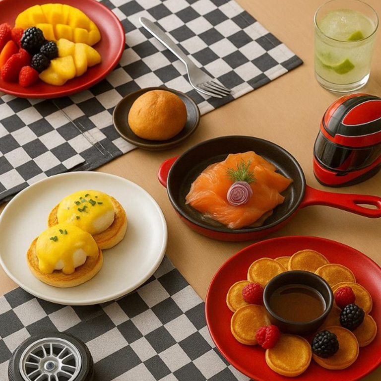 Um brunch a altura de um grande prêmio automobilístico