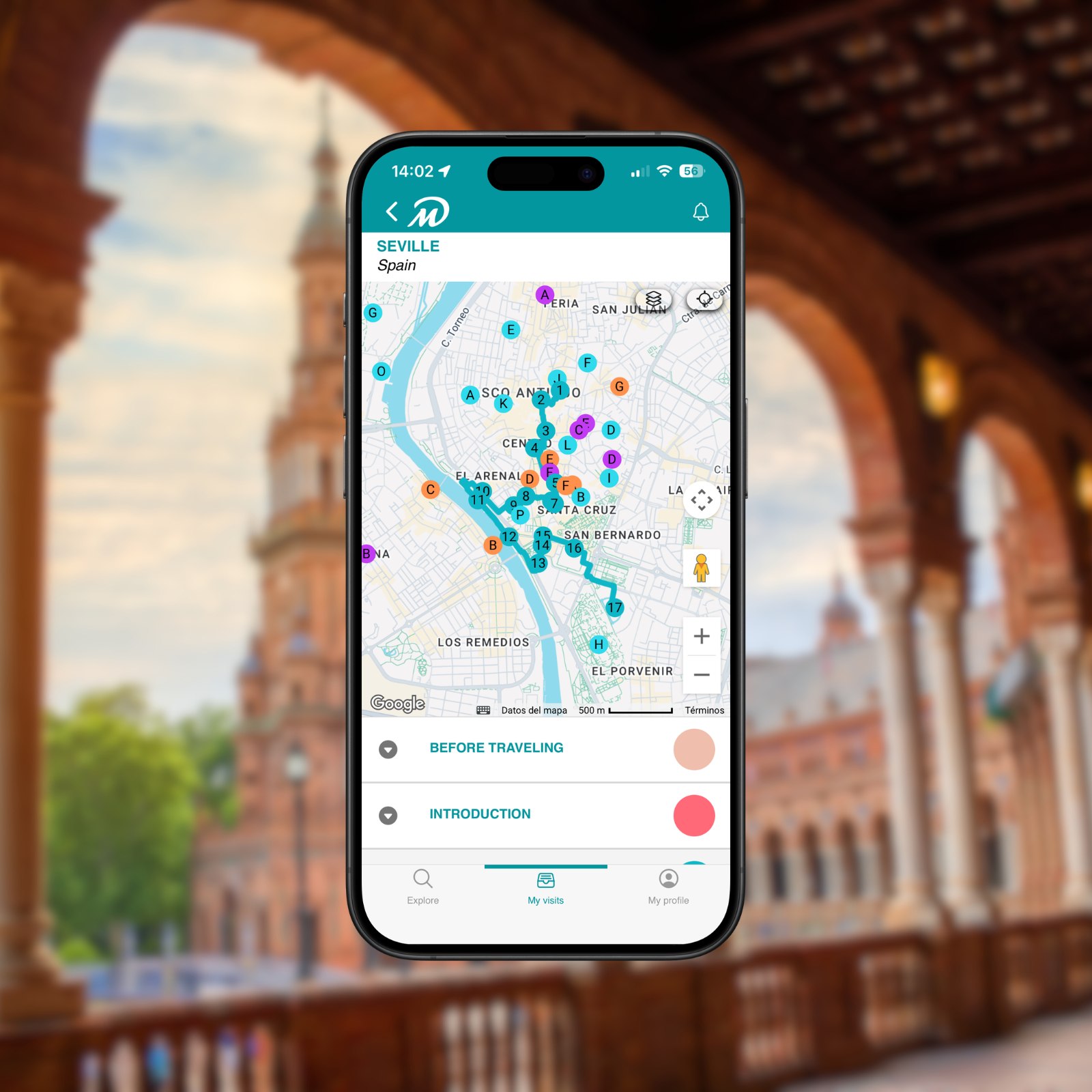 TOP Seville: Guided Tour with Your Mobile Phone