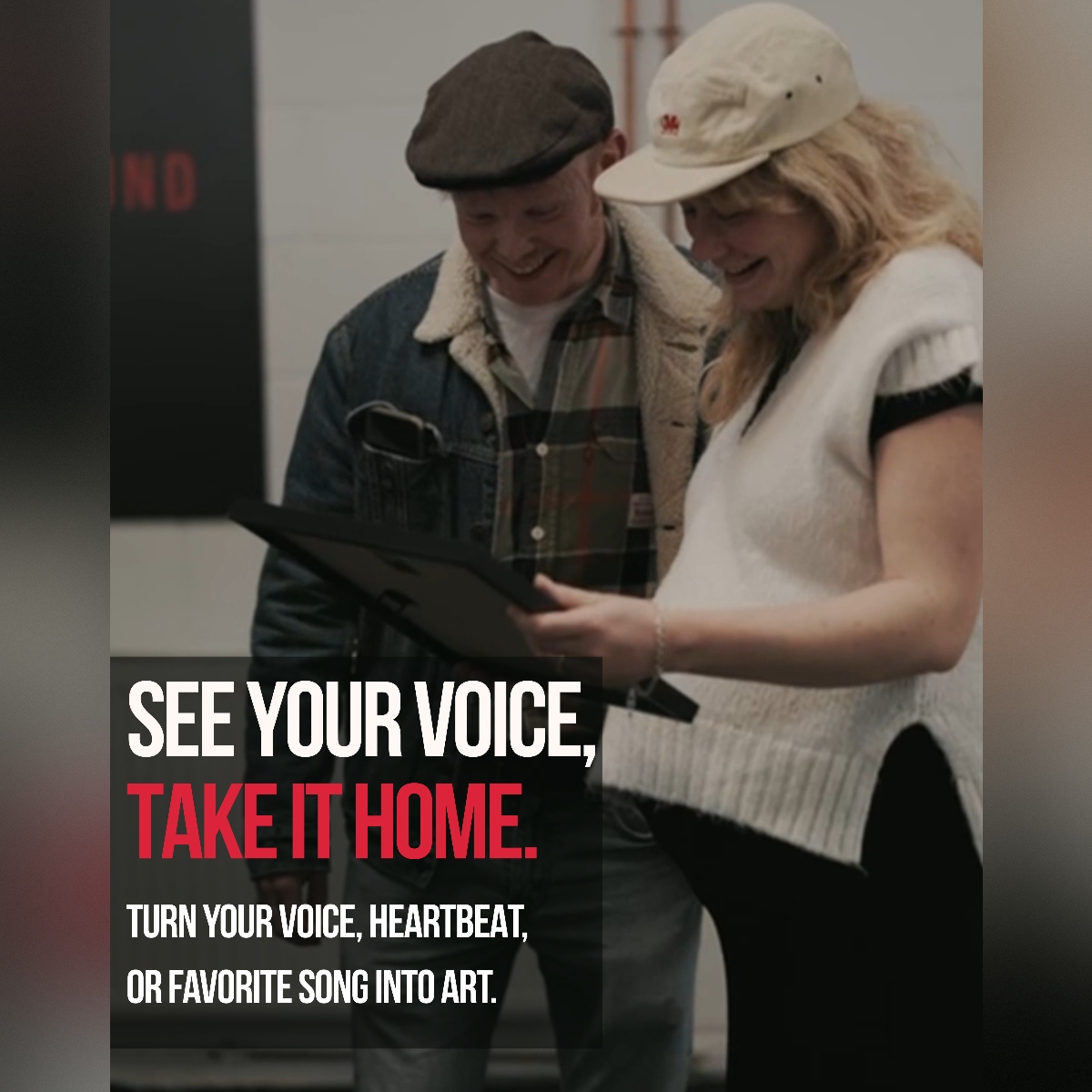 Galería Art of Sound: Transforme su voz o su latido en una obra de arte enmarcada de 20×20