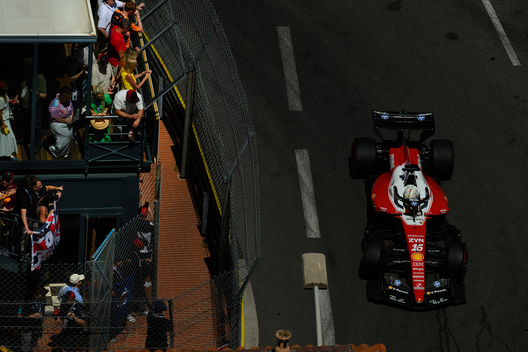 Closer to the cars than anywhere else