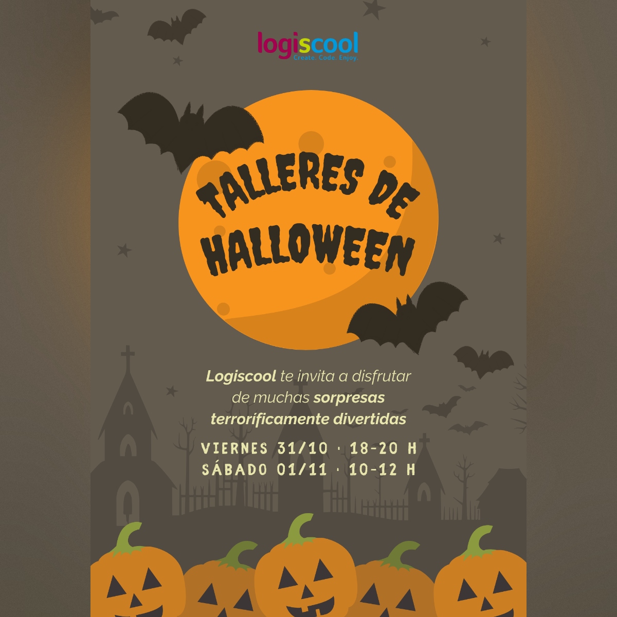 Taller Infantil de Halloween: Minecraft del Terror e Ilustración Digital - Logiscool Barcelona Les Corts - Escuela de programación para niños/as y jóvenes de 6 a 18 años. Taller Infantil de Halloween: Minecraft del Terror e Ilustración Digital