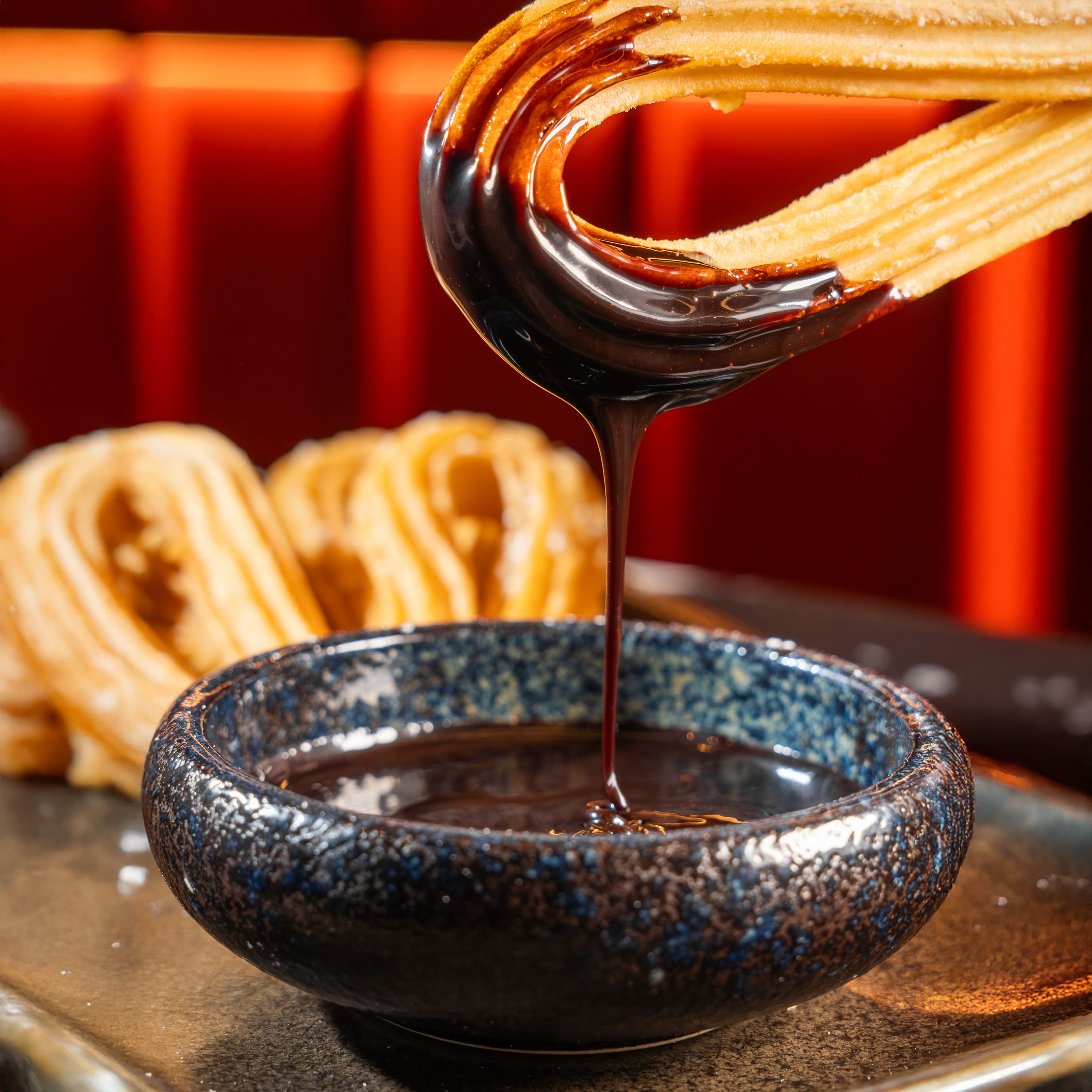 Churros con chocolate at La Catorce