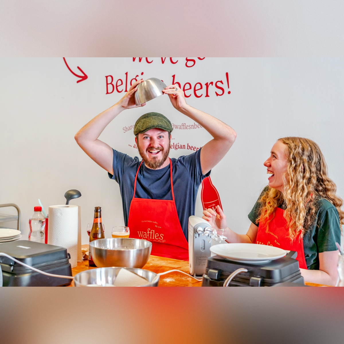 Brussels waffle-making workshop with beer tasting