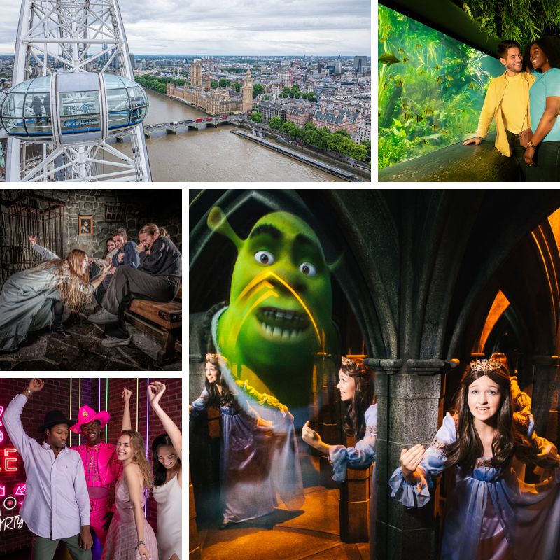 Shrek's Adventure, London Eye, Madame Tussauds, SEA LIFE Aquarium & Dungeon