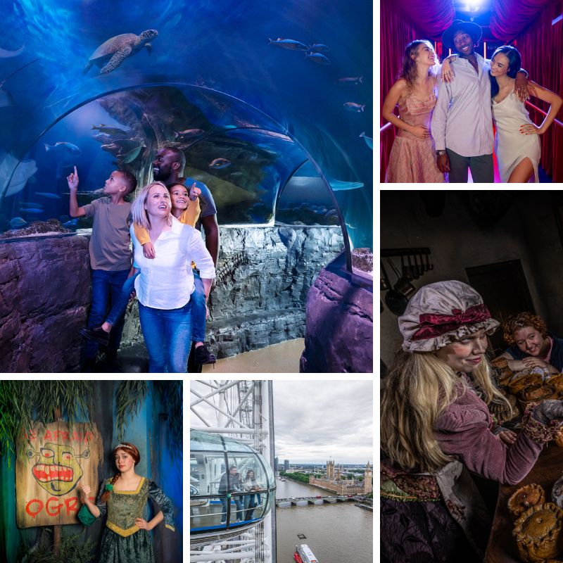 London Dungeon, London Eye, Madame Tussauds, SEA LIFE Aquarium & Shrek's Adventure
